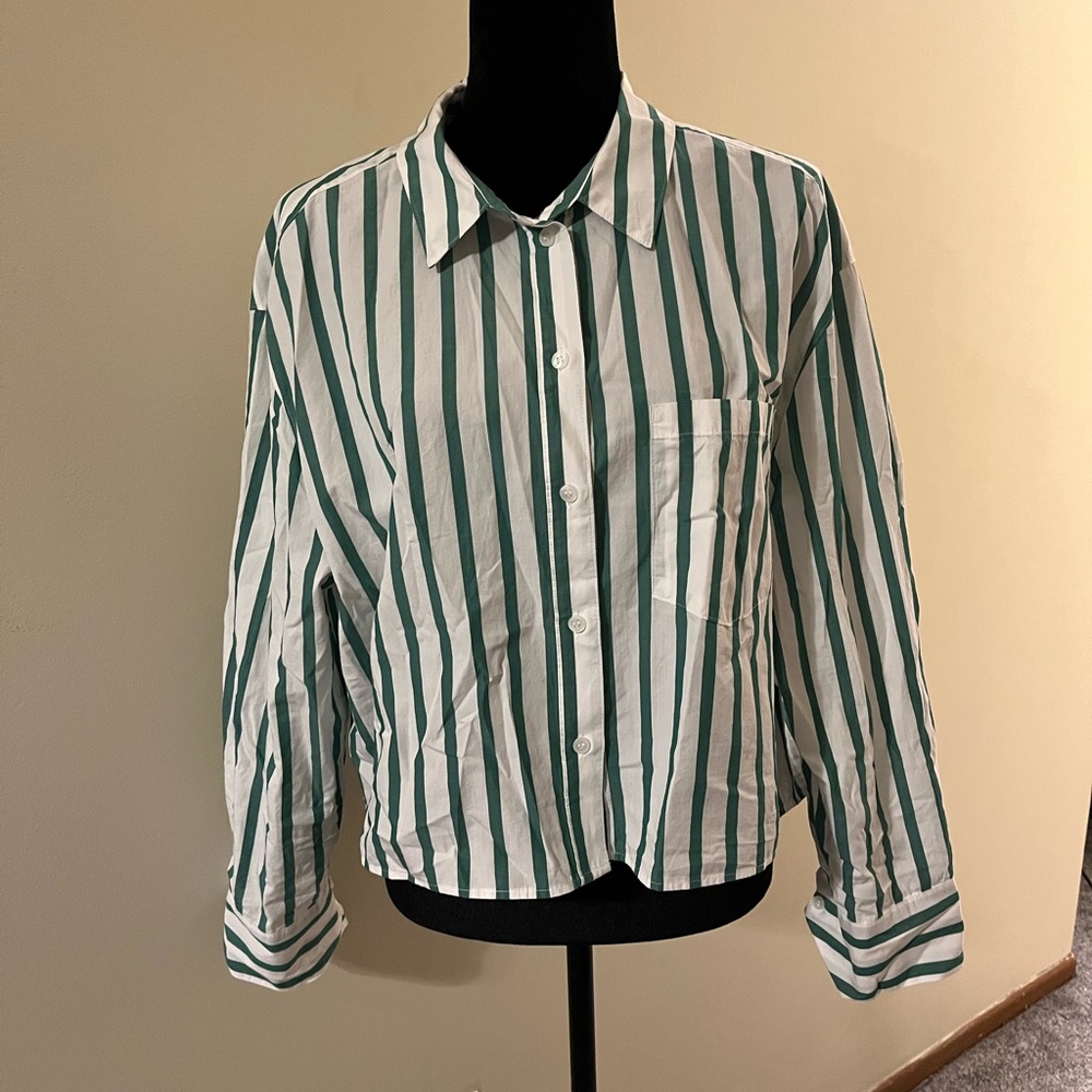 H&M Vertical Striped Button-Down Shirt